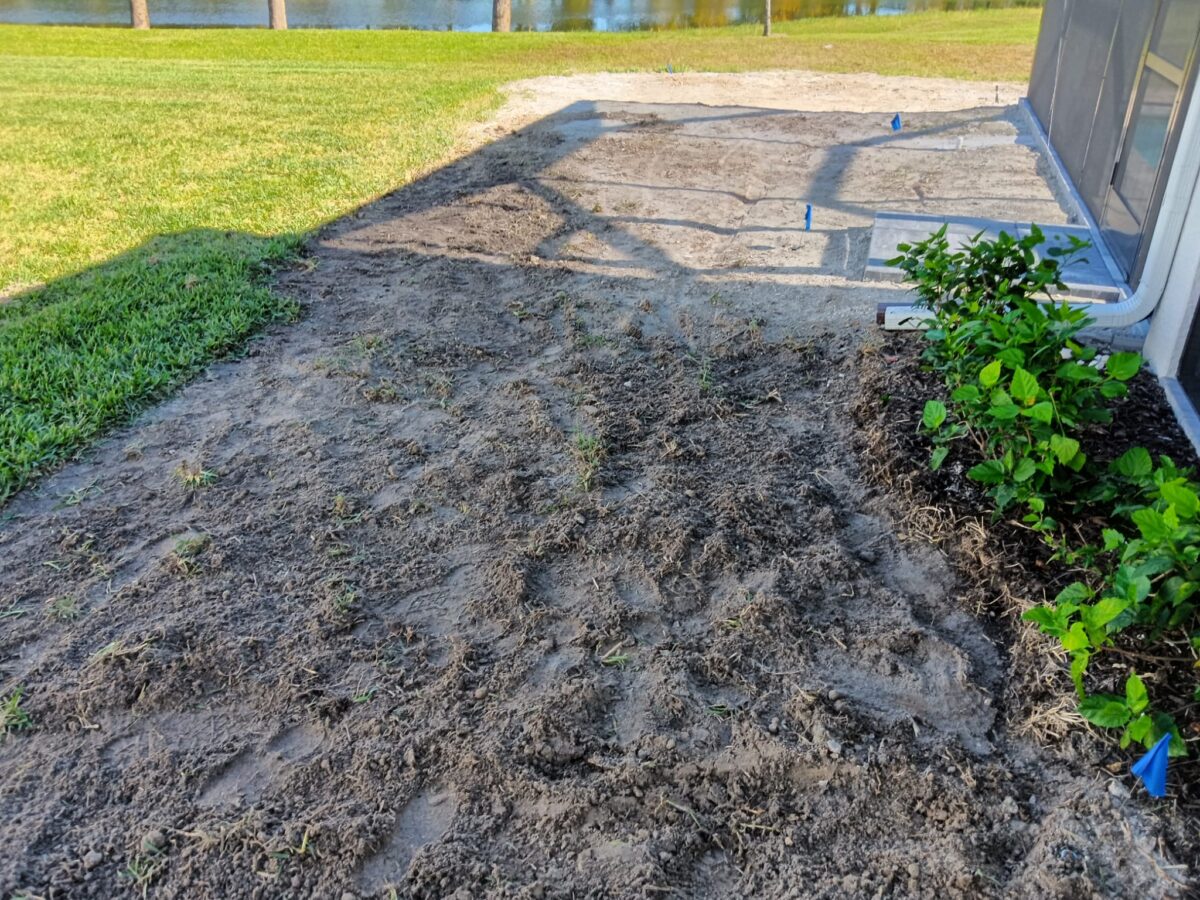 dirt where sod is going to be added