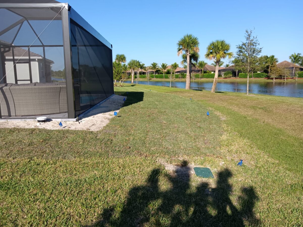 Pool lawn restoration project in Bradenton