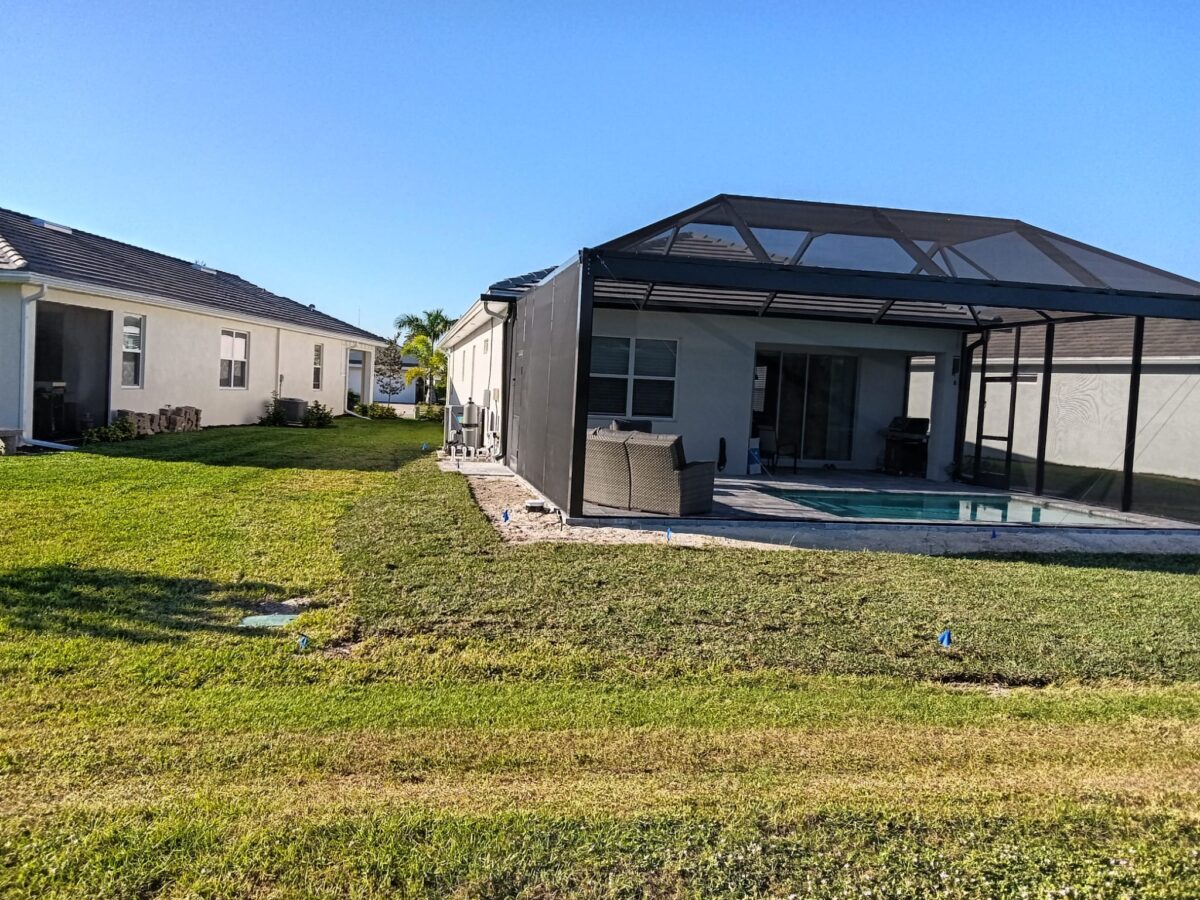 Bradenton sod installation for poolside lawn