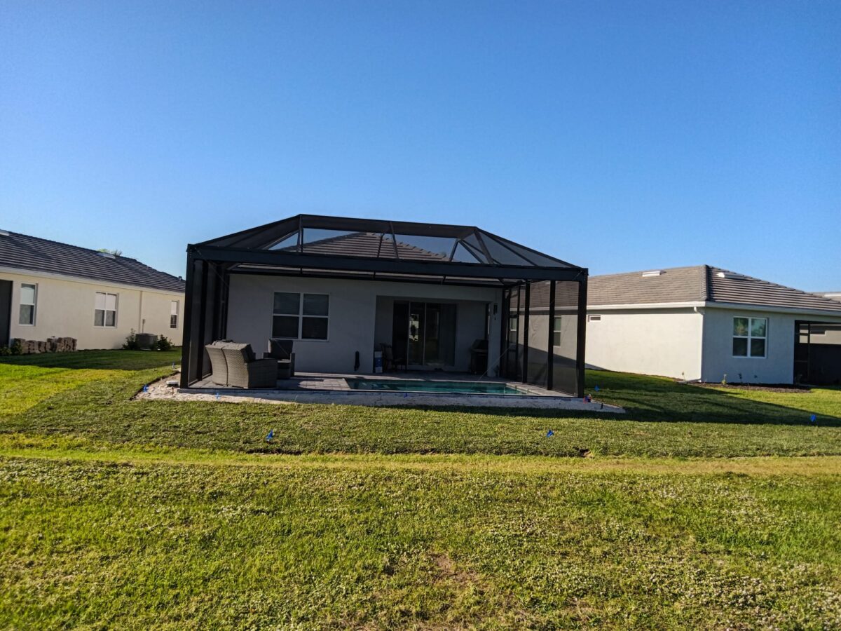 Poolside lawn Bradenton sod installation project